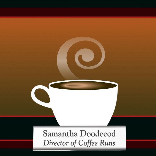 Director of Coffee Runs Funny Office White Desk Name Plate (Creator Uploaded)