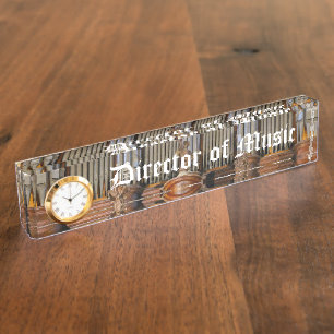 Director of Music with clock Nameplate