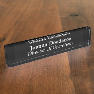 Director Of Operations Black Acrylic Nameplate