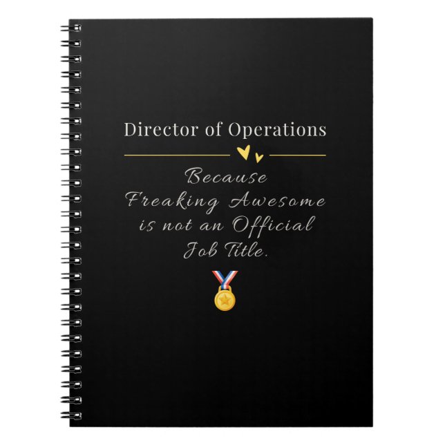 Director of Operations Funny Job Title Notebook (Front)
