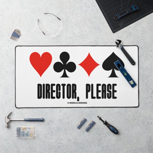 Director, Please Four Card Suits Bridge Game Desk Mat (Workstation)