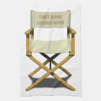 Directors chair design with your choice of name kitchen towel