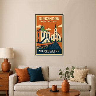 Dirkshorn North Holland Netherlands Travel Poster