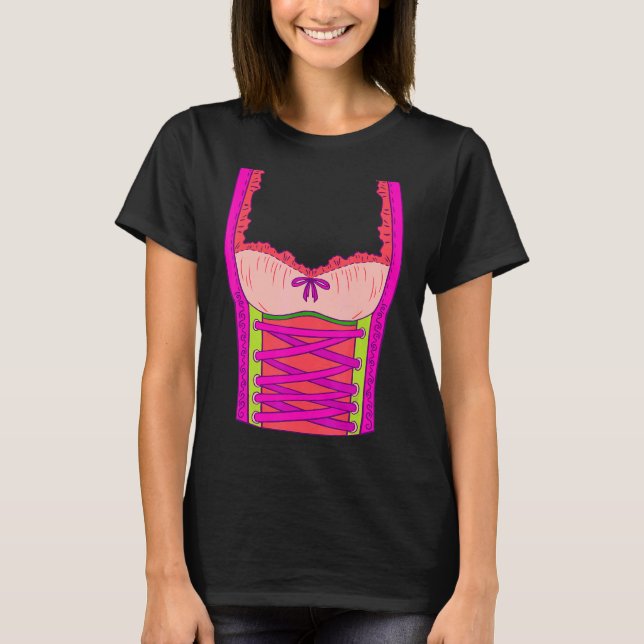 Dirndl Dress Costume Fancy Dress Dummy Women's Pur T-Shirt (Front)