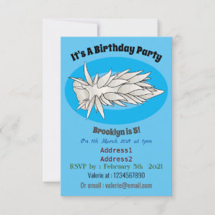 Dirona albolineata nudibranch cartoon illustration invitation