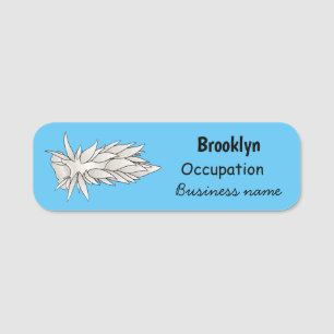 Dirona albolineata nudibranch cartoon illustration name tag