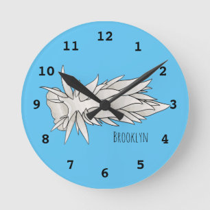 Dirona albolineata nudibranch cartoon illustration round clock
