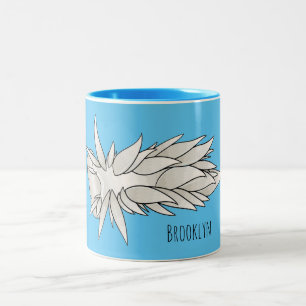 Dirona albolineata nudibranch cartoon illustration Two-Tone coffee mug
