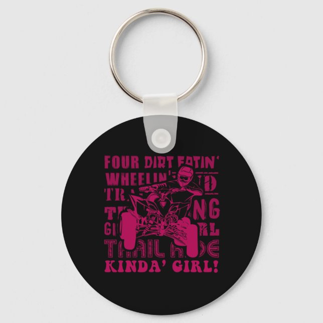 Dirt ATV Driver Quad Offroad Extreme Sports Gift Keychain (Front)