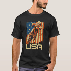Dirt Bike 4th of July Motocross American Flag MX R T-Shirt