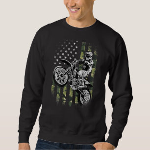 Dirt Bike American Camo Flag Motocross Dirtbike o Sweatshirt