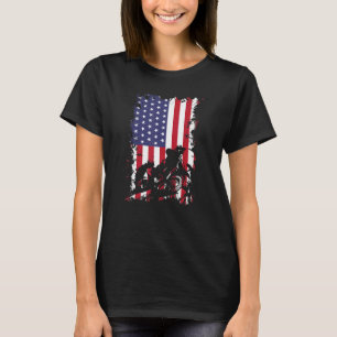 Dirt Bike American Flag Happy 4th Of July Father's T-Shirt