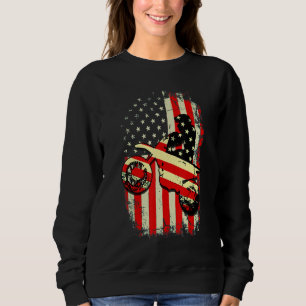 Dirt Bike American Flag Motocross Biker 4th Of Jul Sweatshirt