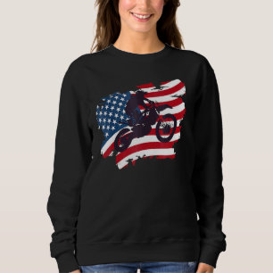 Dirt Bike American Flag Motocross Biker 4th Of Jul Sweatshirt