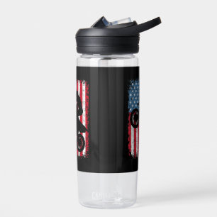 Dirt Bike American Flag Motocross Biker Men Boys V Water Bottle