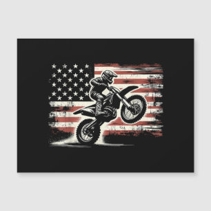 Dirt Bike American Flag Motocross Biker Vintage US