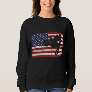 Dirt Bike American Flag Motocross Enduro  Sweatshirt