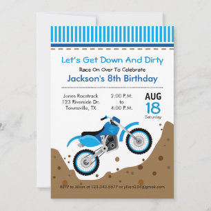 Dirt Bike Anniversaire Fête Invitation