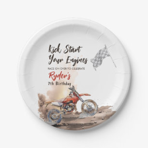 Dirt Bike Any Age Birthday Paper Plate