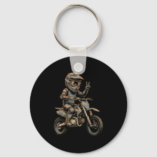 Dirt Bike Art Rider Motocross Graphic Art Keychain