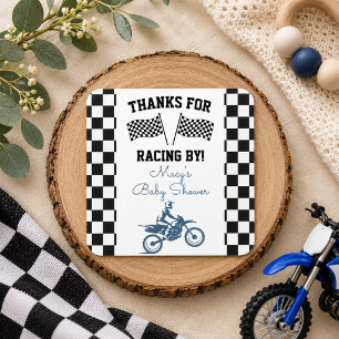 Dirt Bike Baby Shower Favour Square Sticker