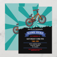 Dirt Bike Birthday Invitation Riding Mud Fun Track