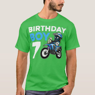 Dirt Bike Birthday Party 7 Year Old Motocross 7th  T-Shirt