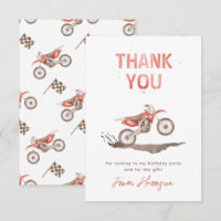 Dirt Bike Birthday Thank You Card | Bike Thank You