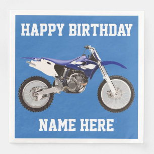 Dirt Bike Blue Birthday Sport Napkins