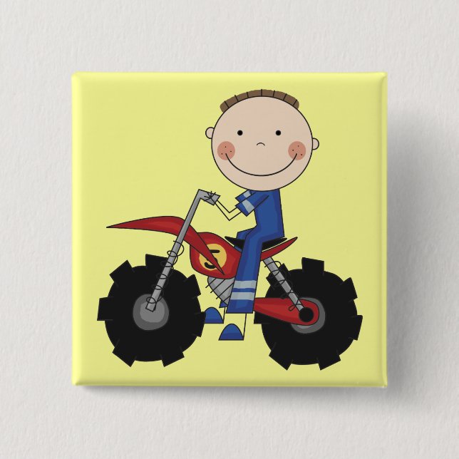 Dirt Bike - Boy Tshirts and Gifts 2 Inch Square Button (Front)