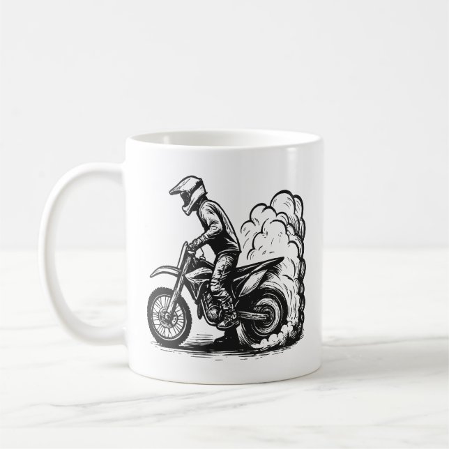 Dirt Bike Burnout Coffee Mug (Left)