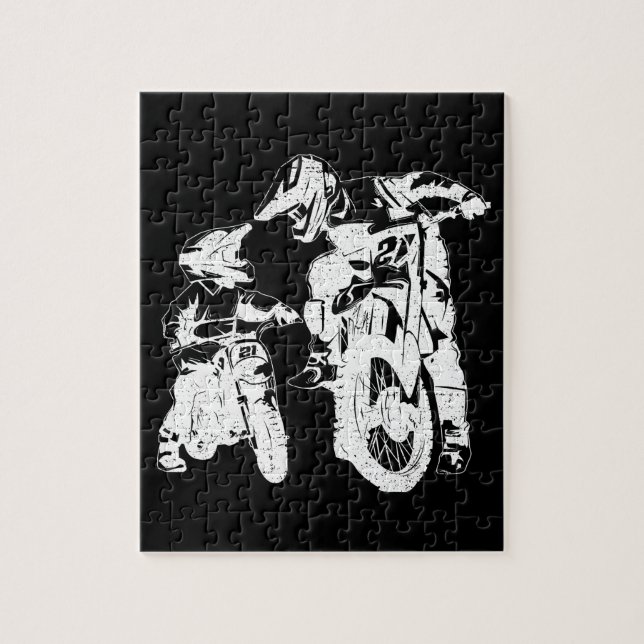 Dirt Bike Dad Motocross Motorcycle Biker Father Jigsaw Puzzle (Vertical)