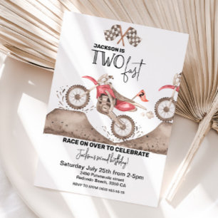 Dirt Bike DEUX FAST anniversaire invitation