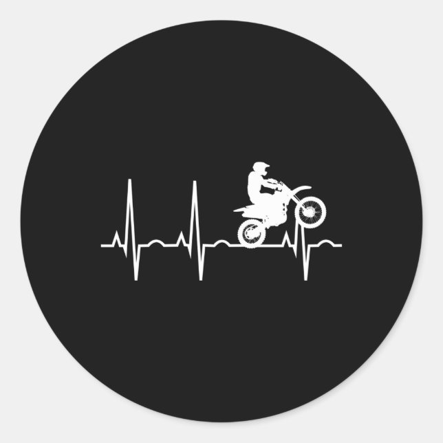 Dirt Bike Dirtbike Hebeat Classic Round Sticker (Front)