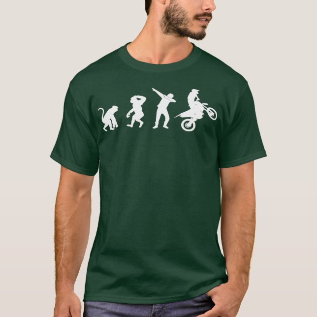 Dirt Bike Evolution Dab Dance Motocross Monkey T-Shirt (Front)