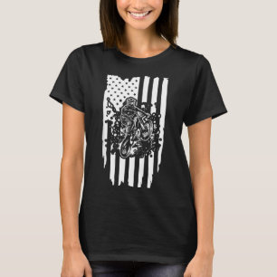 Dirt Bike Funny American USA Flag Biking T-Shirt