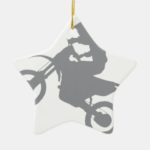 DIRT BIKE (grey) Ceramic Ornament