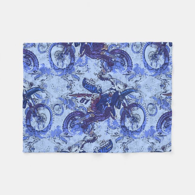 Dirt-Bike Heaven - Motocross Racers   Fleece Blanket (Front (Horizontal))