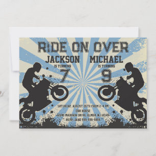 Dirt Bike Joint Birthday Invitation