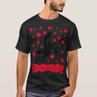 Dirt Bike Lover Men Women Dirt Bike Heart Valentin T-Shirt
