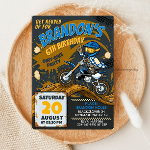 Dirt Bike Motocross Birthday - Muddy Off-Road Race Invitation