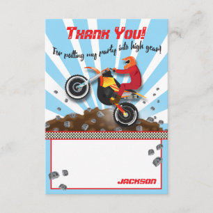 Dirt Bike Motocross Birthday thank you note Card