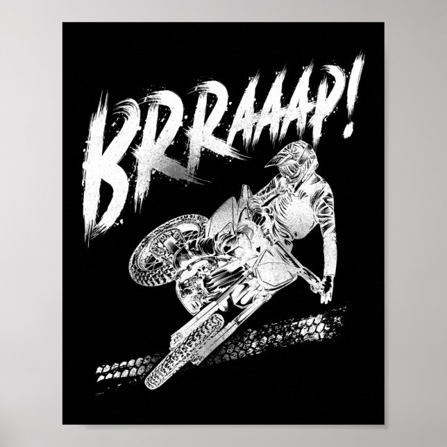 Dirt Bike Motocross Brraaap! Vintage Poster (Front)