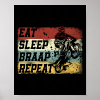 Dirt Bike Motocross Eat Sleep Braap Repeat Vintage
