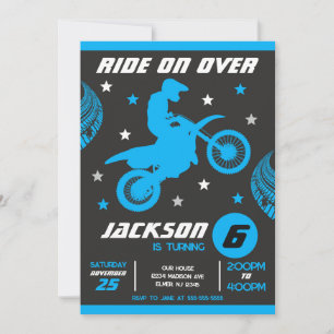 Dirt Bike Motocross Motorbike Boy Birthday  Invitation