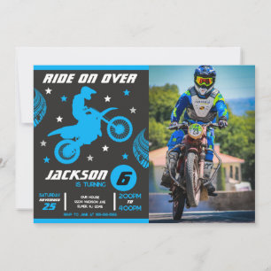 Dirt Bike Motocross Motorbike Boy Photo Birthday  Invitation