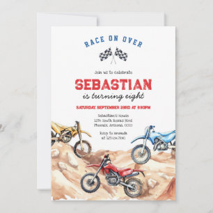 Dirt Bike Motocross Motorcycle Racing Boy Birthday Invitation