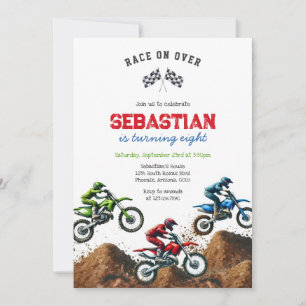Dirt Bike Motocross Motorcycle Racing Boy Birthday Invitation