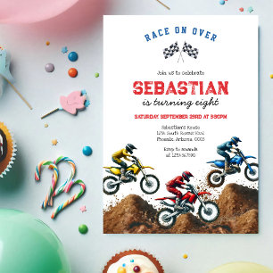 Dirt Bike Motocross Motorcycle Racing Boy Birthday Invitation