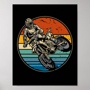 Dirt Bike Motocross Motorcycle Vintage Retro Poster